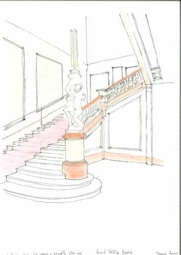 Croquis du Grand Théâtre de Genève réalisé par les étudiants de 2e année de la filière Architecture